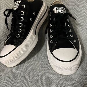 converse chuck Taylor All star Lift platform low sneakers black leather